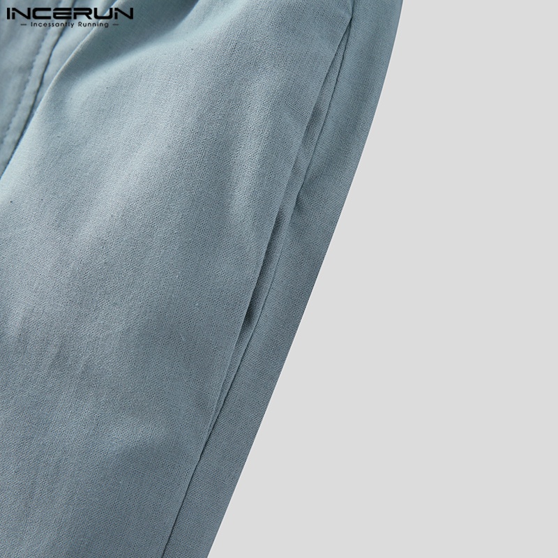 Quần dài INCERUN dáng suông đàn hồi tốt tập yoga phong cách cổ điển cho nam