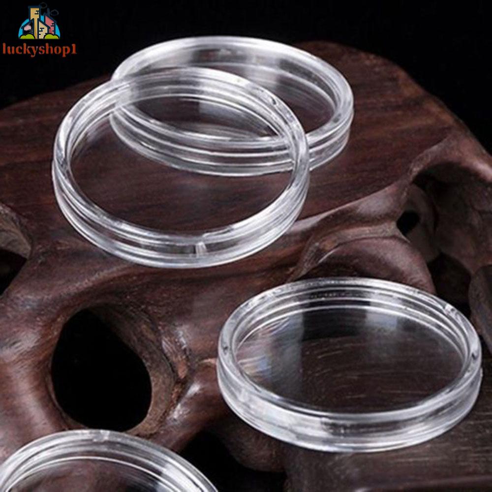100pcs 25mm Clear Round Coin Capsule Container Storage Box Holder Portable Case Quality Assurance Buy with confidence