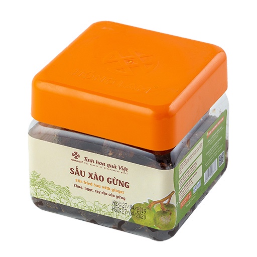 Ô mai Sấu xào Gừng Hồng Lam - Vị chua ngọt gừng - Hộp