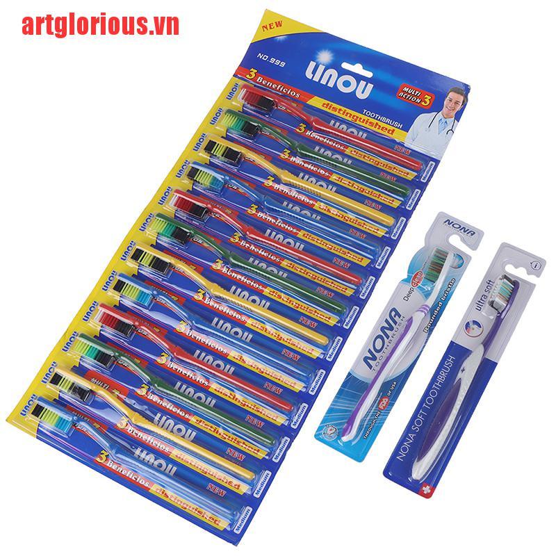 Set 10 Bàn Chải Đánh Răng Lông Siêu Cứng Chất Lượng Cao