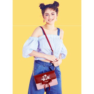 Túi just star hộp đính hoa nơ - js50