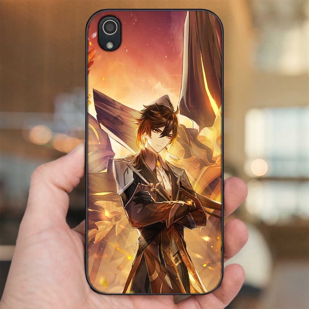 Ốp lưng Vivo Y91c viền đen in hình Zhongli Genshin Impact