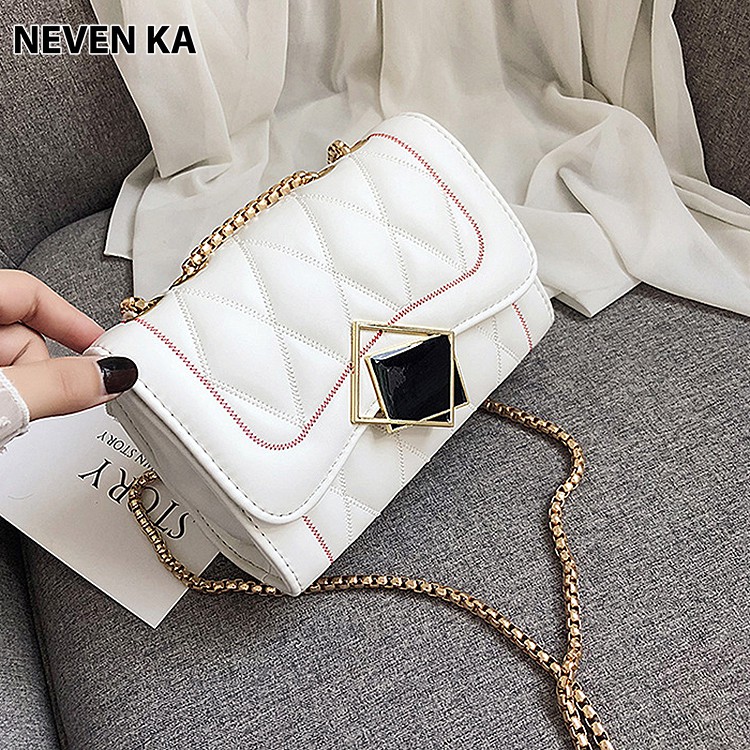 Túi đeo chéo nữ trần chỉ khóa gương xinh xắn NEVENKA N0230