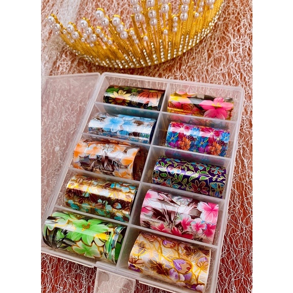 Foi hoa dán móng trang trí móng