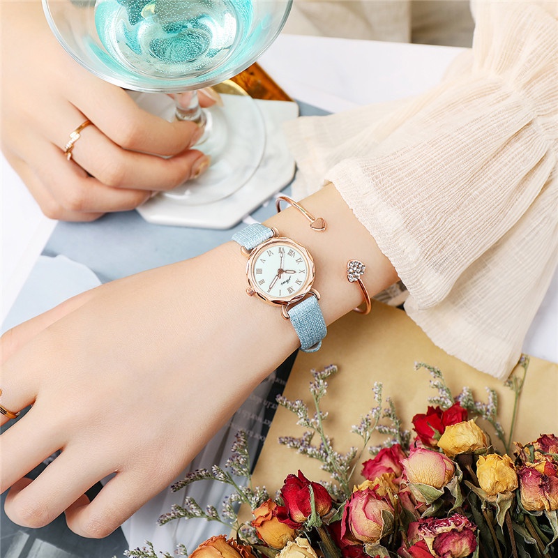 Đồng Hồ Quartz Dây Da Thời Trang Cho Nữ