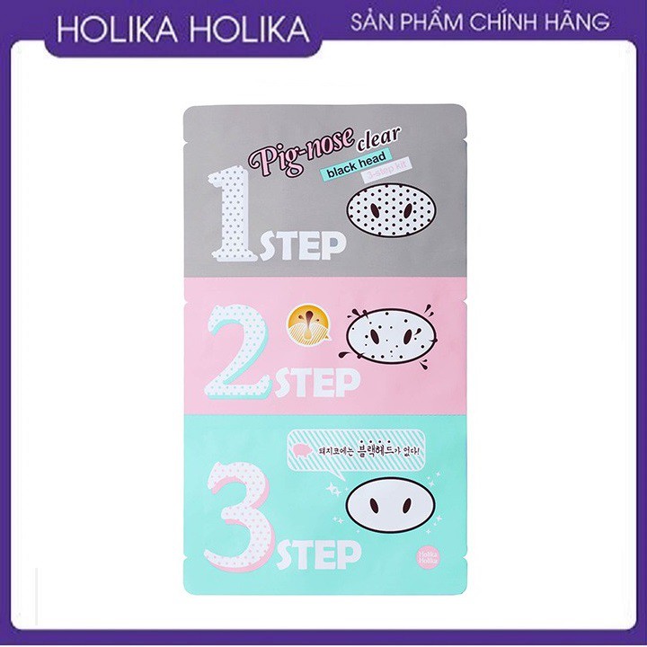 Bộ Lột Mụn Đầu Đen 3 Bước 🌿FREESHIP🌿 Holika Pig Nose Clear Black Head 7g (Gói 3 Màu)