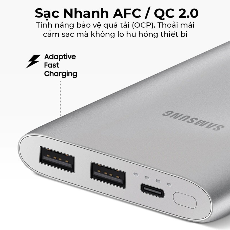 Pin Sạc Dự Phòng 10000mAh Samsung EB-P1100 Typc-C Hỗ Trợ Sạc Nhanh AFC / QC2.0, Bảo Vệ Chống Quá Áp, Quá Dòng