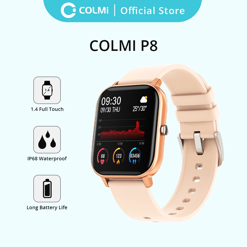 Đồng hồ thông minh Colmi P8 14 inch cảm ứng theo dõi sức khỏe nhịp tim chống thấm nước IP67 cho iOS Android Xiaomi