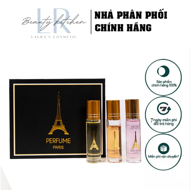 Set nước hoa mini Pháp Aroma ,hàng chính hãng, thơm lâu ,lưu hương được 12 tiếng trên cơ thể 24h trên quần áo .