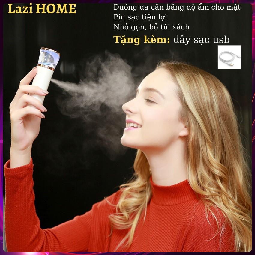 máy phun sương mini, máy xông mặt loại tốt Lazi HOME - {HÀNG CHẤT} Chống lão hóa da, cân bằng độ ẩm cho da