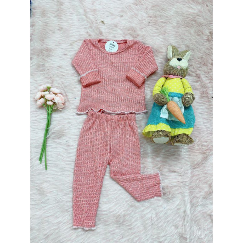 Bộ thu đông dài tay cho trẻ em 8-18kg, mẫu rua viền cho bé