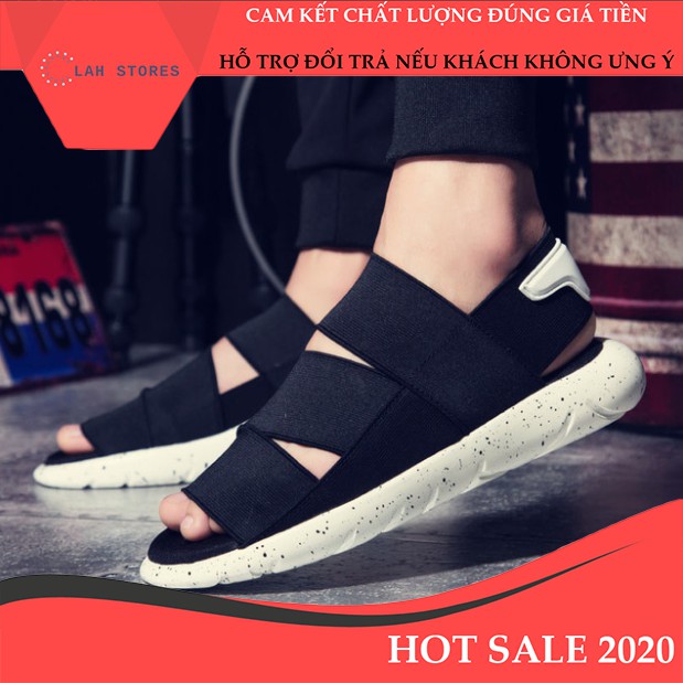 Dép sandal nam quai ngang đế bẹt LAH STORES. Quai vải kết hợp đế chống trượt siêu chắc chắn. DSNAM04