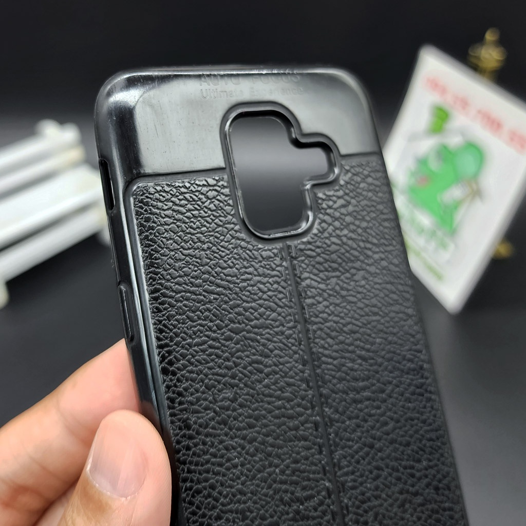[Ảnh Thật] Ốp Lưng Samsung A6 2018 Dẻo Sọc Chỉ Vân Giả Da