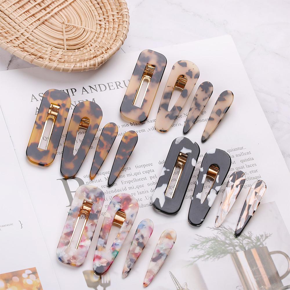 Set 4 Kẹp Tóc Hình Chữ Nhật Thiết Kế Rỗng Thời Trang Cho Nữ