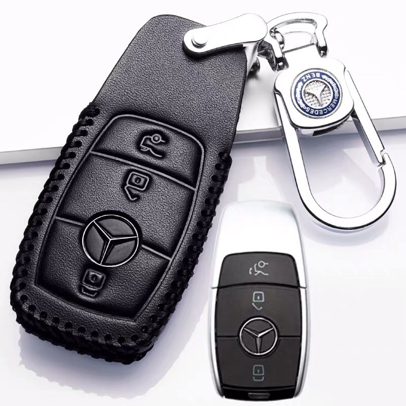 Bao Da ( tặng kèm móc khoá)  chìa khoá  thông minh Mercedes