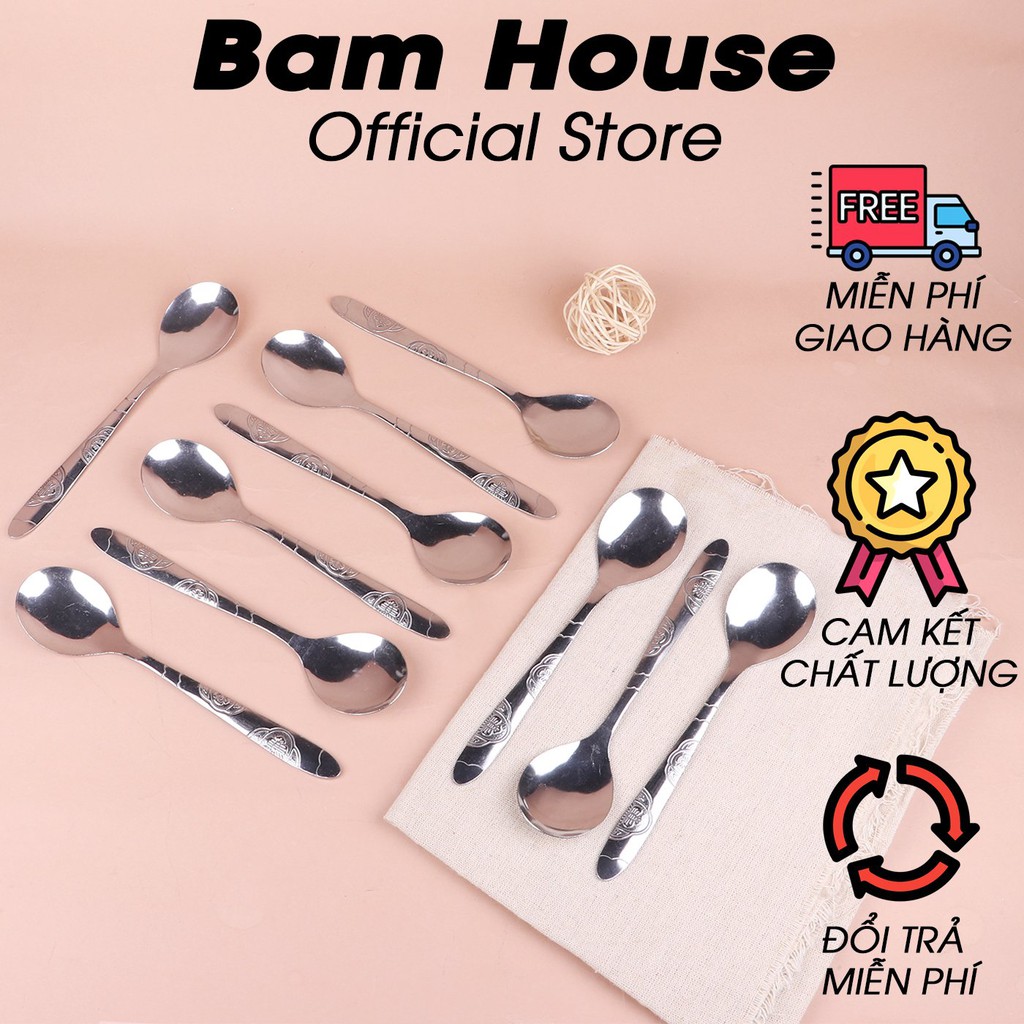Muỗng soup tròn inox Bam House cán họa tiết cao cấp MHT10 – BamBam Store | BigBuy360 - bigbuy360.vn