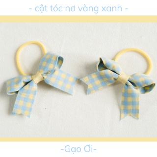 Set cột tóc bé gái caro phong cách Hàn Quốc