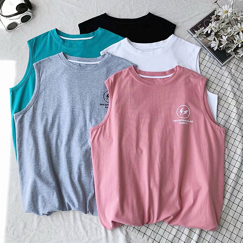 Áo Thun Không Tay In Chữ Phong Cách Hàn Quốc Dành Cho Nam