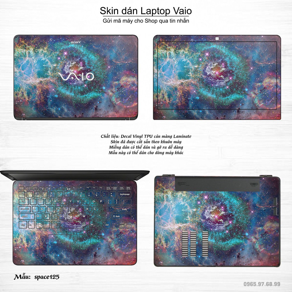 Skin dán Laptop Sony Vaio in hình không gian nhiều mẫu 21 (inbox mã máy cho Shop)