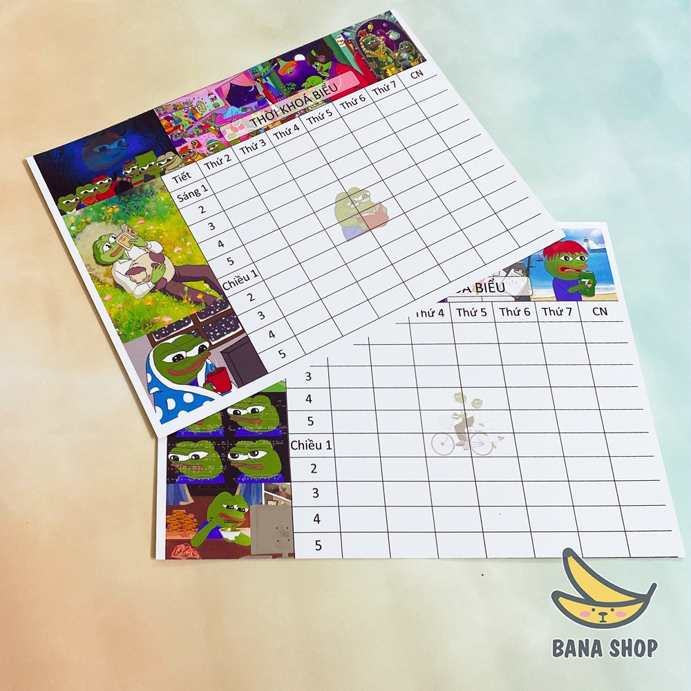 Thời khoá biểu ếch xanh Pepe sad frog siêu bựa cho vozer