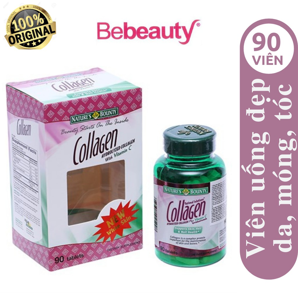 Viên uống giúp đẹp da, móng, tóc Collagen With Vitamin C Nature's Bounty 90 viên -  0304539