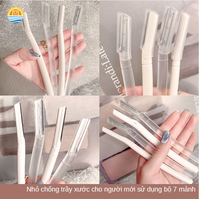 Dao Cạo Lông Mày Màu Trắng Trong Suốt An Toàn Bằng Thép Không Gỉ Jp2Vn