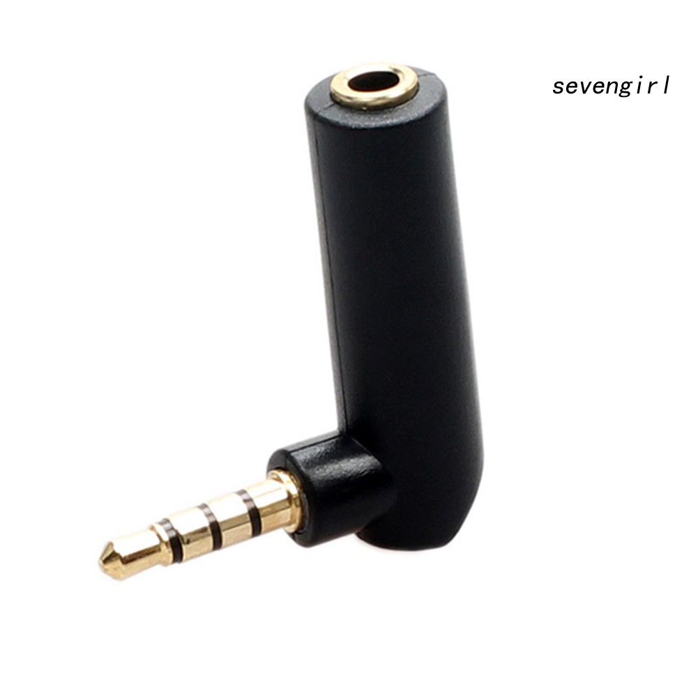 Đầu Nối Dài Tai Nghe Chuyển Đổi Âm Thanh 4 Cực 3.5mm 90 Độ