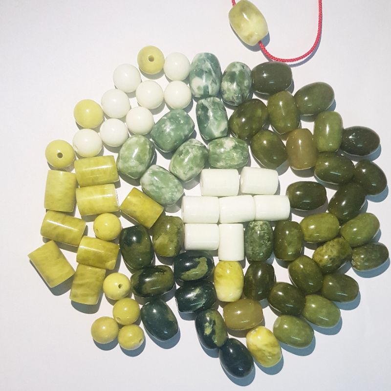 đá tự nhiên phong thủy Lu thống mix vòng làm vòng handmade mệnh Kim Thủy Hỏa Thổ
