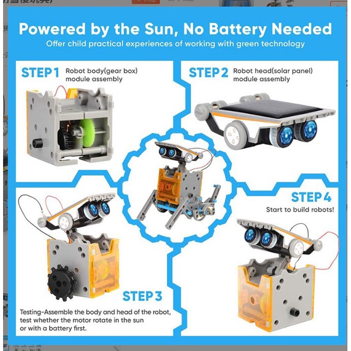 12 in 1 Solar Robot Toys for Kids, Solar and Cell Powered Dual Drive Motor DIY Building Science Learning Educational Experiment Kit, Gift for Boys Girls Aged 8-12 and Older