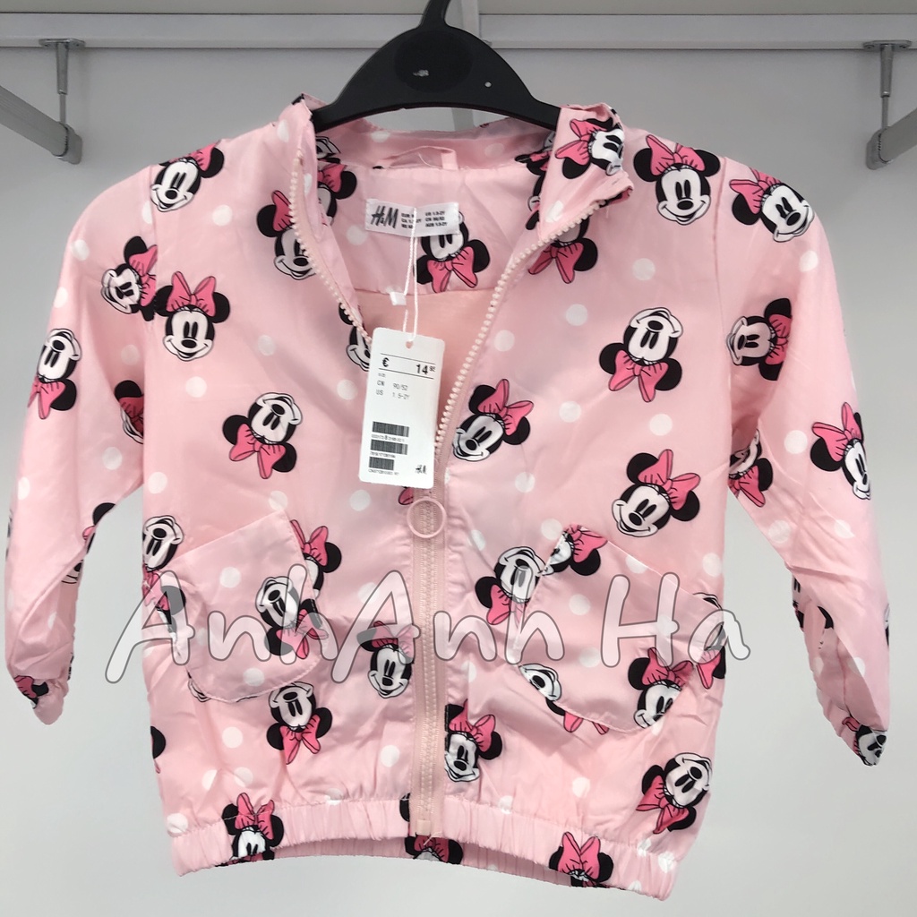 Áo khoác cho bé gái - Áo khoác gió 2 lớp Hm cho bé gái size 1-6t