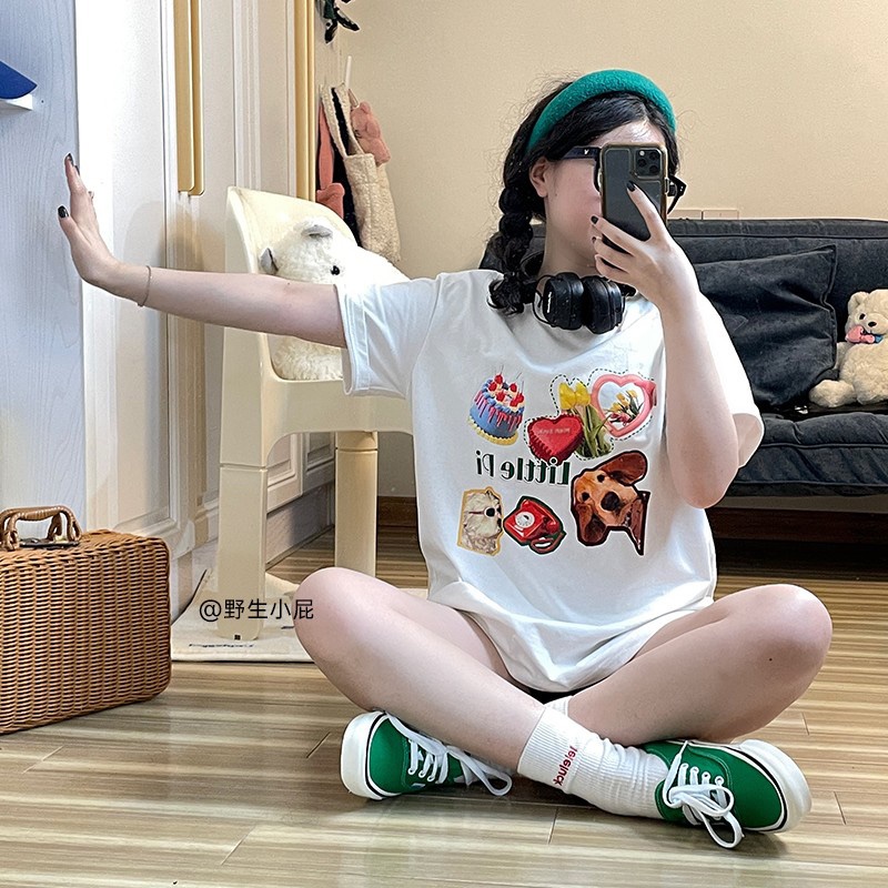 NRVP Áo Thun Cổ Tròn Oversize Thời Trang Hàn Quốc 2022 Cho Nữ