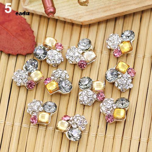 [Hàng mới về] Set 10 phụ kiện đính móng ánh kim có gắn hoa hồng dễ thương sáng tạo