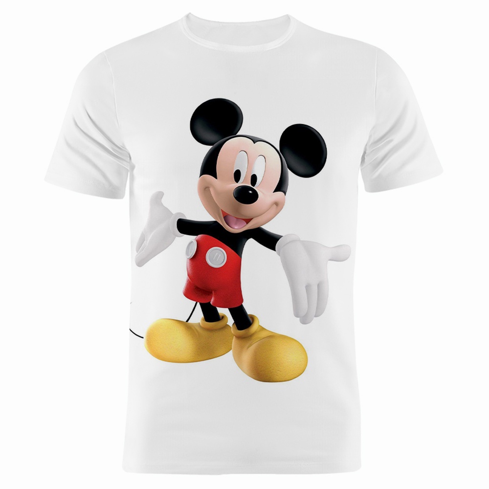 Áo Thun Tay Ngắn In Hình Chuột Mickey 3D Thời Trang Mùa Hè 2023 Cho Nam Và Nữ