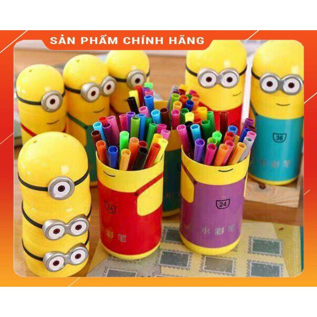 [HÀNG SIÊU TỐT] Hộp 24 bút màu minion cho bé