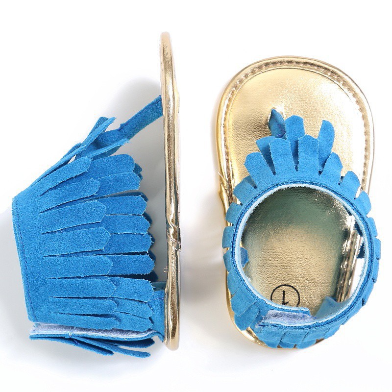 Giày Sandal Xỏ Ngón Đính Tua Rua Thời Trang Cho Bé