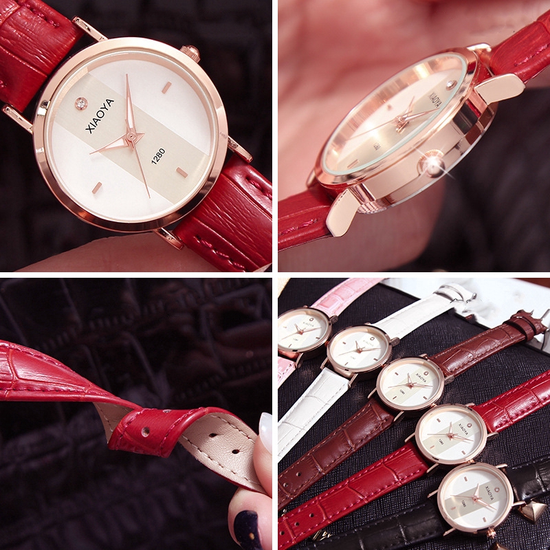 Đồng hồ đeo tay XIAOYA 1280 dây bằng da cho nữ