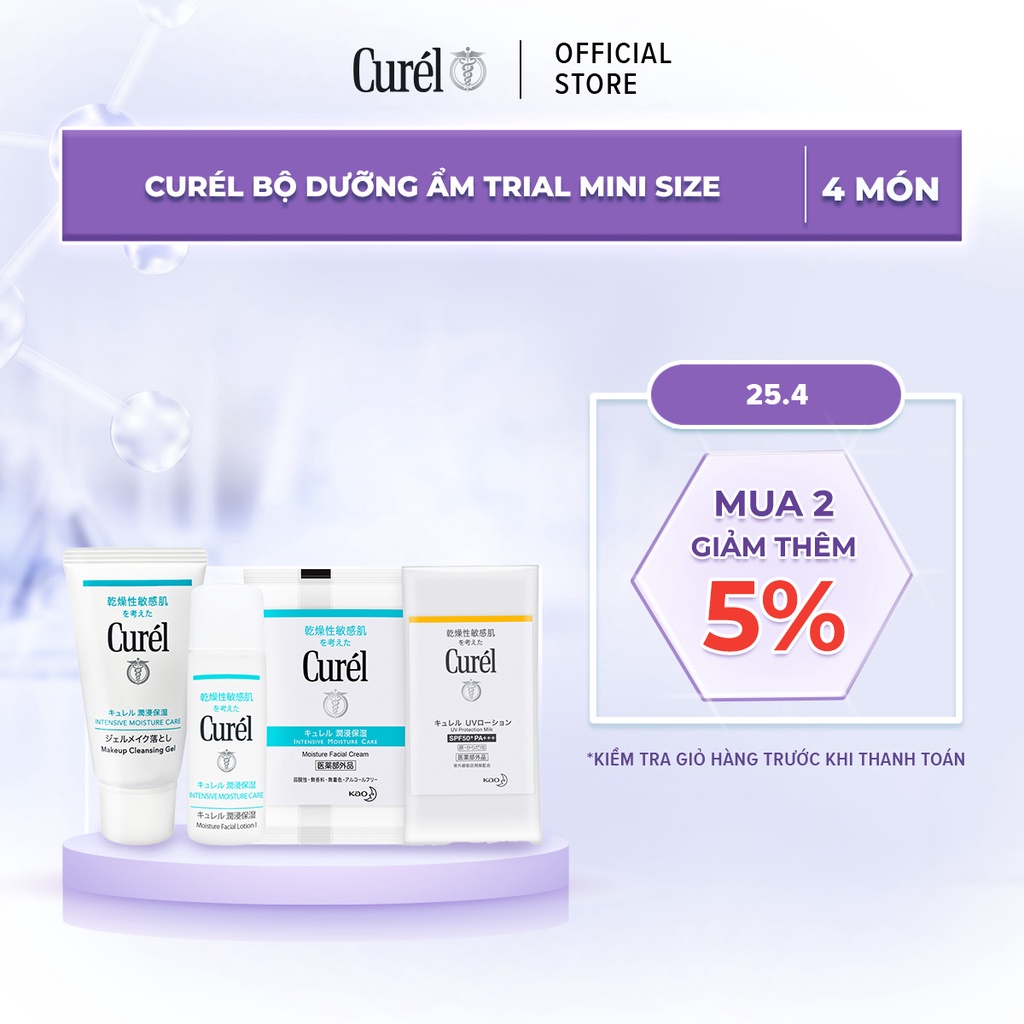 Bộ Dưỡng Ẩm Curél Trial Mini Size 4 sản phẩm