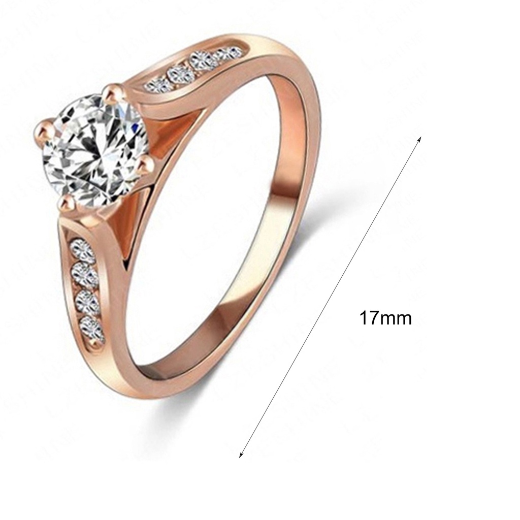 Nhẫn hợp kim đính kim cương kiểu dáng thanh lịch cho nữ
