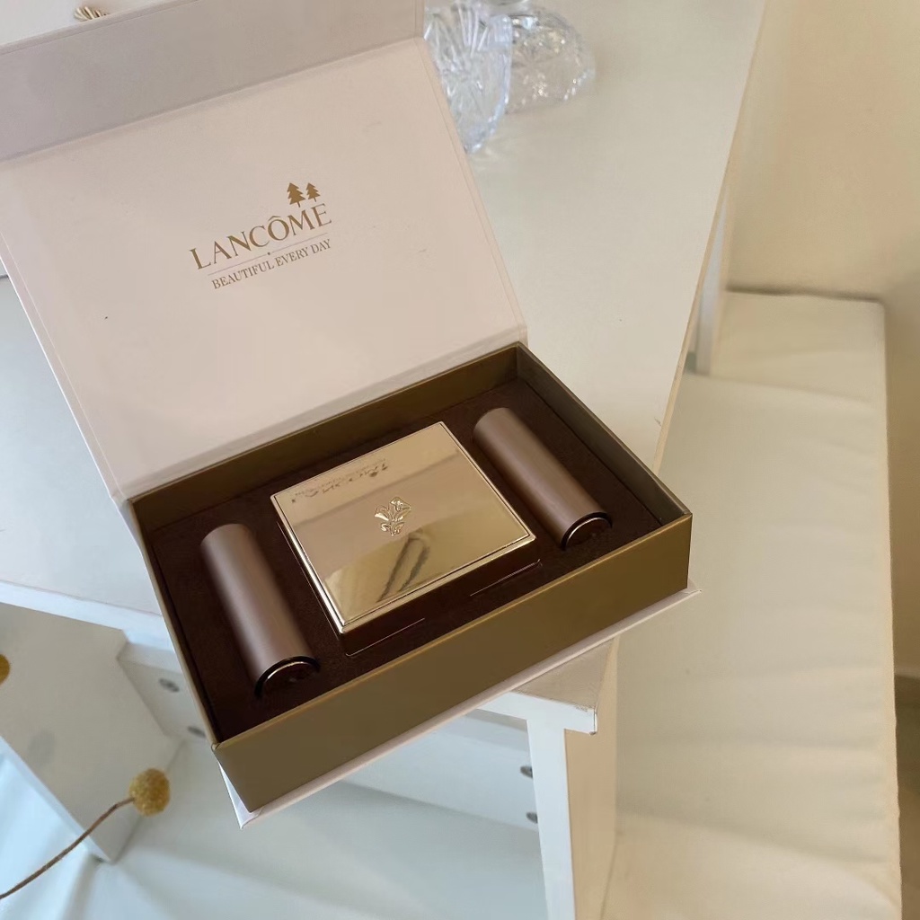 LANCOME Bộ Ba Thỏi Son Môi Thiết Kế Vỏ Màu Vàng Kim Sang Trọng 196