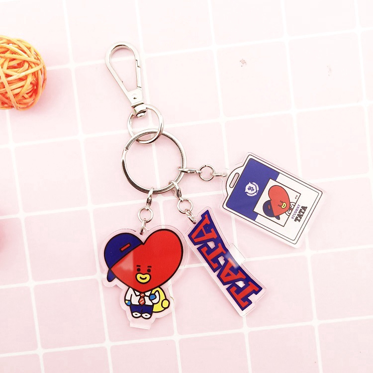 Móc khóa có mặt dây đeo hình Kpop BTS BT21