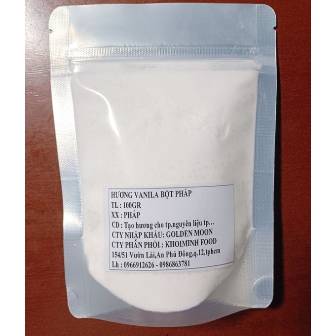Bột hương vanila Pháp thơm  100gr