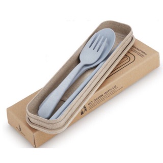 Set muỗng đũa nĩa nhựa lúa mạch