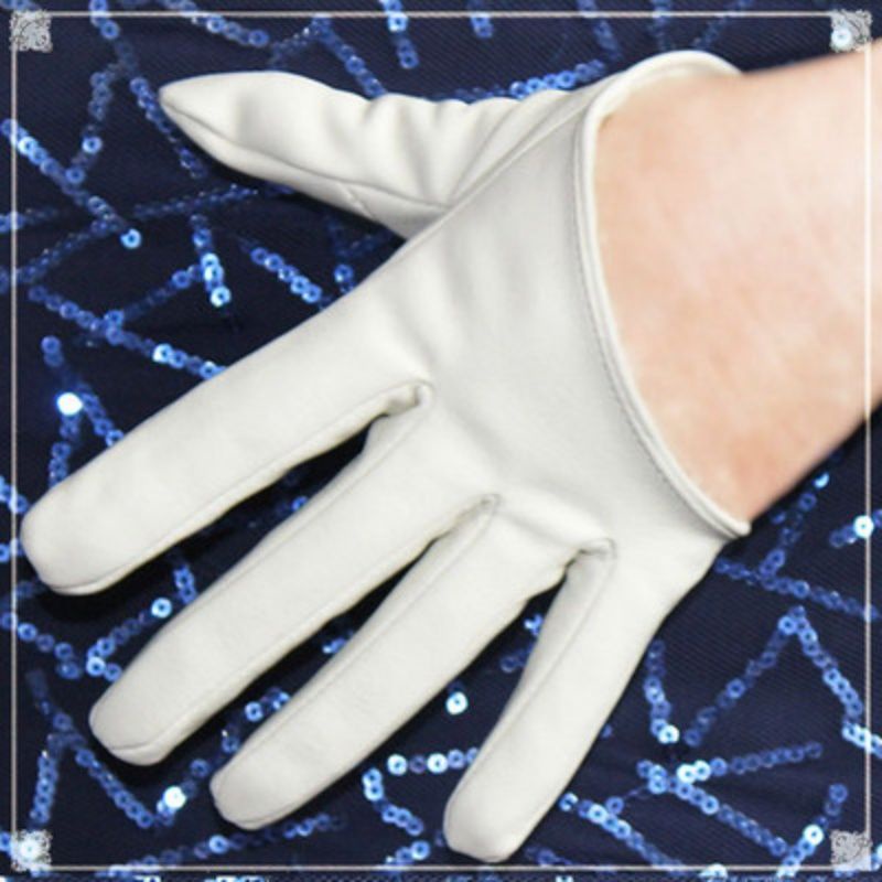 Găng Tay Da pu Nửa Bàn Tay Phân Nửa Màu Đen Phong Cách lolita