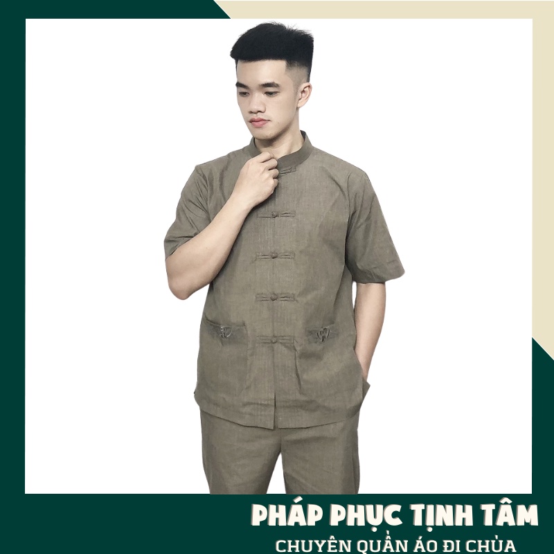 Đồ Lam Bộ Nam Đi Chùa Cao Cấp Sang Trọng Lịch Sự Chất Vải Dày Dặn Mền Mịn