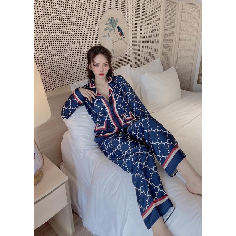 Siêu phẩm HOT thời đại - Set PIZAMA cao cấp sang chảnh G U C C I phối, Chất liệu latin bao mịn đẹp