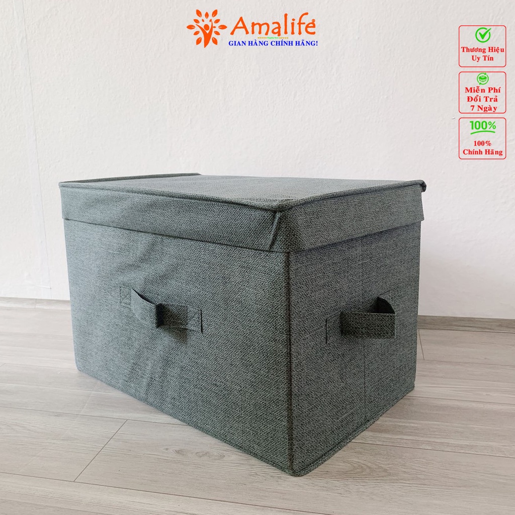 Hộp Đựng Đồ Đa Năng Có Nắp Phong Cách Nhật Tinh Tế, Sang Trọng Kích Thước 38x25x25cm Chính Hãng Amalife