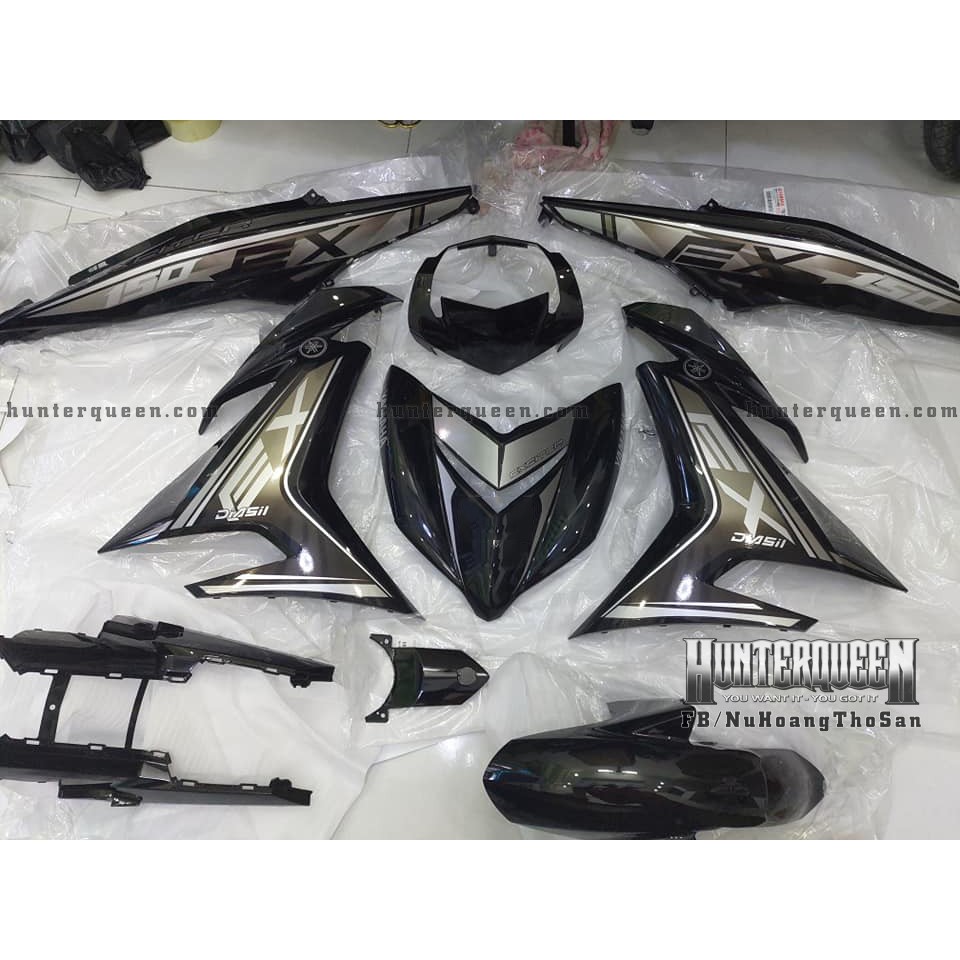 Tem rời Exciter 150. Chất liệu candy, xe đen tem bạc. Thay đổi màu sắc và chi tiết theo yêu cầu. Sắc nét, bền màu