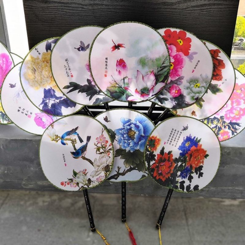 Quạt tròn cổ trang chị hằng nga cho bé chụp hình trung thu