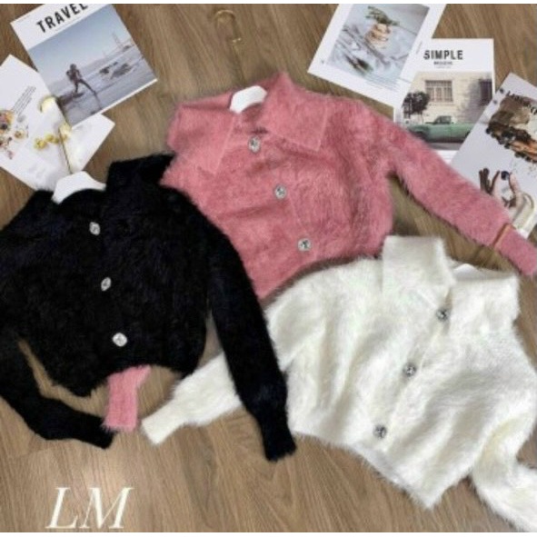 áo khoác len cardigan, áo khoác croptop lông 3 khuy sang xịn mịn chất len lông mềm mặc ấm  hàng quảng châu loại 1 | BigBuy360 - bigbuy360.vn