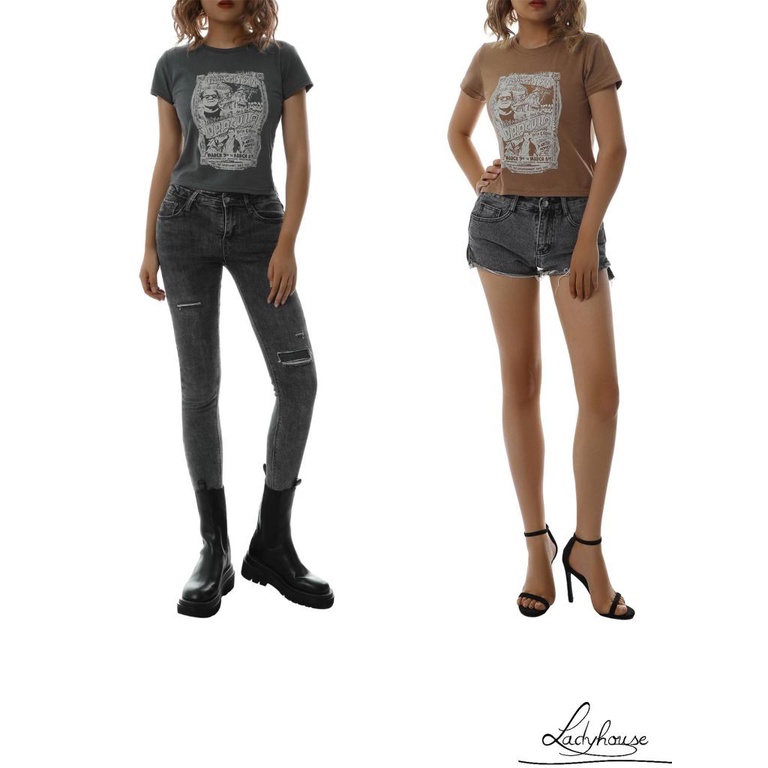 Áo Thun Tay Ngắn Cổ Tròn In Họa Tiết Hoạt Hình Sáng Tạo Thời Trang Mùa Hè Cho Nữ